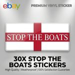 30x STOP THE BOATS Stickers | Weatherproof Patriotic Sticker Bundle