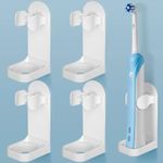 4 Pcs Wall Mounted Electric Toothbrush Holder Traceless Stand Bathroom