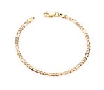 9ct Yellow Gold on Silver 6.5 inch Figaro Curb Baby Bracelet Child's Boys Girls
