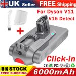 6000mAh 25.2V Battery For Dyson V11 Click in SV15 SV16 SV17 SV29 V15 Detect New