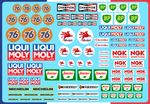 DECALS Scalextric RC 10 Sponsors GAS OIL FUEL VINTAGE 1/43 1/32 GT3 LMP 1