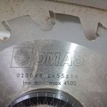 Wobble Saw by Omas - 200mm dia. x 30mm Bore/3.2-18mm Groove Width, Used Once.
