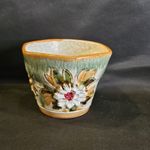 Lovely Vintage Floral Italian Planter Embossed Flower Design Excellent Con