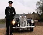 Classic WEDDING car hire Vintage POLICE WOLSELEY FILM HIRE.GIFT EXPERIENCE panda