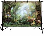7x5ft Photo Background Fairy Tale Enchanted Forest Birthday Party Decoration Ban