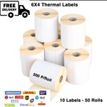 4x6" 100x150mm Direct Thermal Labels 500/roll Zebra Toshiba Citizen 6x4 CHEAPEST