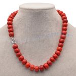 Genuine Natural Red Coral Irregular Rondelle Gemstone Beads Necklace 14-48 inch