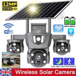 Solar Camera WiFi Wireless Solar Powered Security PTZ CCTV IP IR Outdoor 3Lens