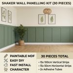 Shaker Wall Panelling Kit – 15x 100cm + 15x 50cm MDF + Adhesive