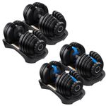 NEW Adjustable Dumbbell 24kg Set Pair Hand Dumbbells Home Gym Fitness Exercise