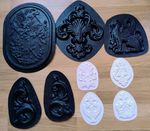 Plaster Casting Molds Job Lot x9 Fleur De Lis Dragonflies Scroll Floral Craft