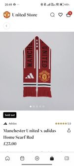 Manchester United adidas Home Scarf Official Old Trafford Megastore Xmas GiftBag