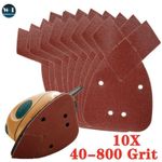 20X 140mm Mouse Sanding Sheets 40-800 Grit Pads Discs Black and Decker Detail