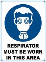 Respirator must be worn - Mandatory Safety Sign Plaquard Sticker Decal OHS WHS