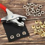 Steel Eyelet Pliers Hole Punch Tool & Eyelets Washer Rings Craft Set