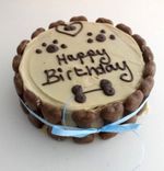 DOG BIRTHDAY CAKE ANY NAME PEANUT BUTTER treat puppy food gift party white
