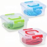 21 Pcs Picnic Cutlery Set for 4 Plastic Reusable Camping Plate Cup Storage Box