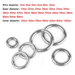 OD 20mm-100mm Stainless Steel O-Rings - Welded Buckles Webbing Leathercraft Ring