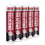Soudal Silicone Sealant Trade Multi Purpose Construction Acetoxy Fungicide Bulk
