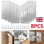 1-8X Hinge Repair Plate Cabinet Hinge Repair Brackets Kitchen Cupboard Door Kit™