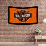 Harley Davidson Motorcycles Flag 3x5 Ft Show Garage Banner Man Cave Wall DecorUK