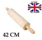 New Wooden Rolling Pin Chapatti Roti Roller Maker Pan Cake With Two Handles 42cm