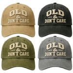 Old & Don't Care Cap, Adjustable Retro Funny Embroidered Unisex Baseball Hat