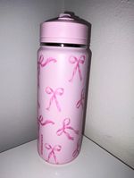 HydraPeak Mini 20oz Stainless Steel Insulated Leakproof Water Bottle Pink Bow