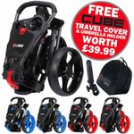 SKYMAX CUBE 3 WHEELED COMPACT GOLF TROLLEY +FREE £39.99 ACCESSORY PACK !!!!!!!!!