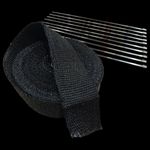 Malian 10m Black Exhaust Wrap with 10 Stainless Ties