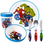 Avengers Kids 6 Piece Dinnerware Cutlery Set - Plate/Bowl/Cup/Knife/Fork/Spoon