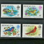 Bermuda Birds Mint NH Set of 4 1978 Colorful Commemorative Stamps $7. Retail Val