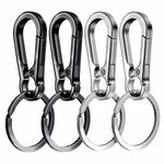 4Pcs Metal Carabiner Clip Keychain Key Ring Holder Hook Organizer for Keys