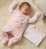 Premature Baby Girl 4 Pce Set Sleepsuit Bodysuit Bib Mitts Tiny Prem Pink