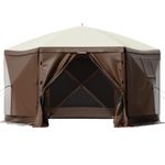 Uimoso Pop-up Camping Gazebo Camping Canopy Shelter 6 Sided 10' x 10' Sun Shade