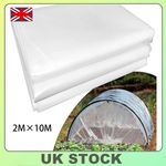 2M x 10M Extra-Thick Clear Polythene Sheeting, Heavy Duty Garden Grow Polytunnel
