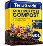 TerraGrade Multipurpose Compost 60L Nutrient Rich Premium Potting Garden Soil