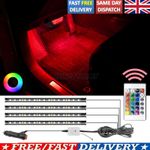 60 Led Car Footwell Ambient Light Strip Backlight RGB Car Interior Decorative