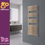 Golden Brown Bathroom Radiator Flat Panel Heated Ladder Towel Rail | 120x50cm