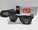 Ray-Ban RB2140  Wayfarer Sunglasses Black Frame Glass Gray Lens 50-22 mm