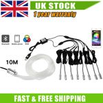 10M LED Car Interior Fiber Optic Strip Light Neon Atmosphere APP Control USB RGB