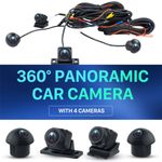 Panoramic View 4-Way Parking Reverse Camera For 360° Car GPS Stereo Radio Player