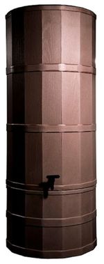 200L Polybutt Water Butt Woodgrain Effect Oak Brown with Stand & Diverter Kit