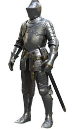 Medieval Knight Full Suit Steel Armor, Combat Full Body Wearable Suit Costume