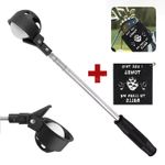 2-in-1 8-Section Golf Ball Retriever Telescopic Grabber with Clip Golf Towel