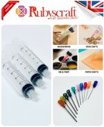 3x 10ml Syringes & 10pcs Mix 38mm Blunt Dispensing Tips For Glue, Ink, Crafts