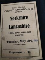 RUGBY LEAGUE COUNTY CHAMPIONSHIP YORKSHIRE V LANCASHIRE @ HALIFAX 3RD MAY 1954