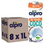 8 x 1L Alpro No Sugars Coconut Drink Gluten Free Plant-Based With Calcium