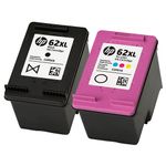 1 X Black + 1 X Colour Refilled Ink Cartridges Compatible with HP 62xl HP 62 XL