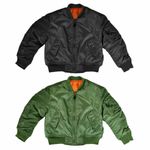 Flight Jacket Kids MA1 Army Air Force Flying US Pilot Children Bomber Padded Top